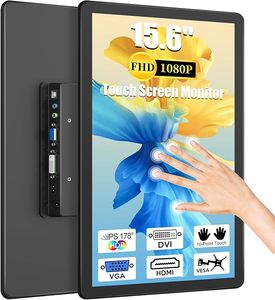 New 15.6" Full HD 1080p IPS Touchscreen Monitor with /VGA/DVI Ports 10-Point <strong>Touch</strong> <strong>Black</strong> Business Series 3-Year Warranty - Product Image 1