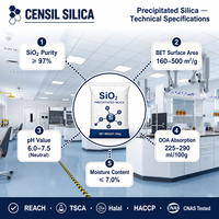 Silice précipitée CENSIL SiO2 Qualité alimentaire et caoutchouc Noir de fumée blanc REACH Halal CNAS COA MSDS