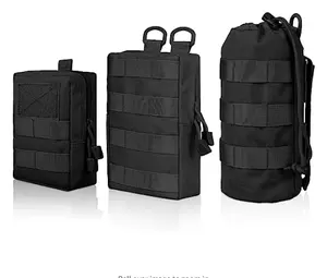 팩 Molle 파우치 전술 컴팩트 허리 가방 EDC 유틸리티 파우치 가방 야외 사냥 캠핑 훈련을위한 2 개의 후크가있는 가방