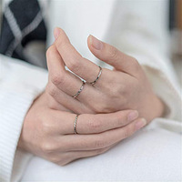 Bague Cercle Simple Plaqué Or 18K pour Femme, Motif Tendance, Étanche, Anti-ternissement, Forme Géométrique, Motif Diamant Circulaire