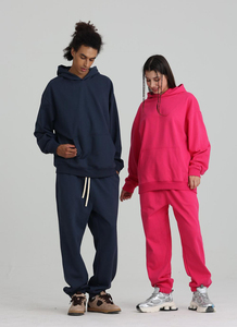 Pantalon de jogging unisexe en molleton épais French Terry, couleur unie, coupe oversize, décontracté, pour l'automne - Product Image 4