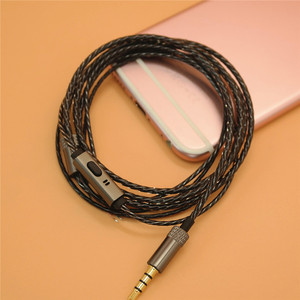 Cable de Auriculares Transparente Trenzado DIY con Micrófono, Cable de Audio de Cobre Libre de Oxígeno para Audiófilos, Conector de 3.5 mm - Product Image 2
