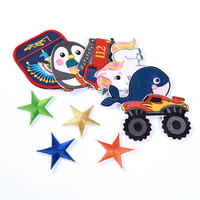 Parches bordados de chenilla con eslogan personalizado al por mayor, 16 unidades, ecológicos, termoadhesivos, insignia OEM Classic Beat Star para chaqueta y diseño floral