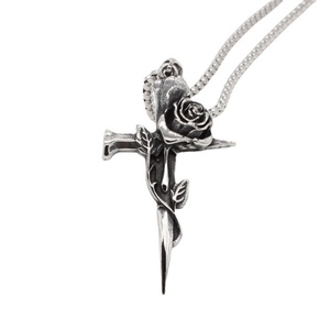 Retro Personalized Jewelry Necklace Rose Flower <b>Cross</b> Pendant Necklace - Product Image 1
