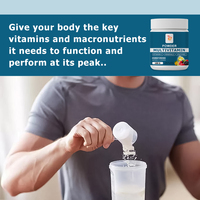 Multivitaminepoeder met vitamine C, mineralen, enzymen, fruitpunch smaak, natuurlijk gearomatiseerd, verhoogt natuurlijke energie, immuunondersteuning