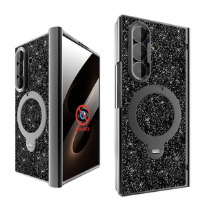 เคสโทรศัพท์แบบมีกลิตเตอร์พร้อมที่ยึดแม่เหล็กสำหรับ Samsung Fold 6 7 8 ลายดาว วัสดุ TPU PC - Product Image 1