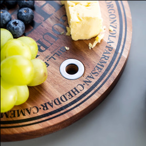 Acacia Wood <b>Cheese</b> Board <b>Set</b> With <b>Knife</b> Fork Spatula Rotating Tray For <b>Cheese</b> Fruit Serving Coffee Brown - Product Image 4