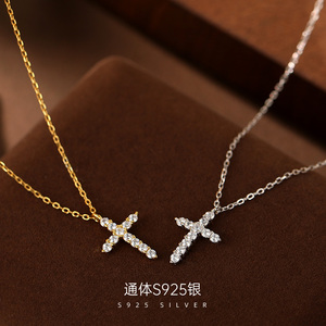 Meistverkaufte 925 Sterling Silber Kreuz Zirkon Anhänger Halsketten für Frauen - Product Image 5