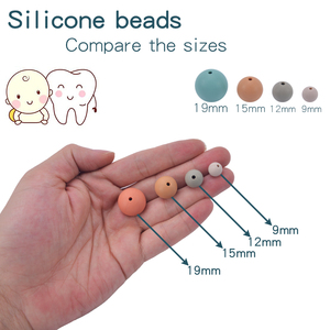 Cuentas de silicona orgánico para bebés, respetuosas con el medio ambiente, cuentas de silicona redondas de grado alimenticio, gran oferta - Product Image 2