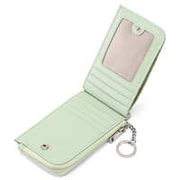 Dompet Pendek Wanita Anti-RFID Bermotif Bunga Timbul, Bahan Kulit PU, Resleting, Tempat Koin, Dilengkapi Gantungan Kunci Lepas Pasang, dan Tempat Kartu