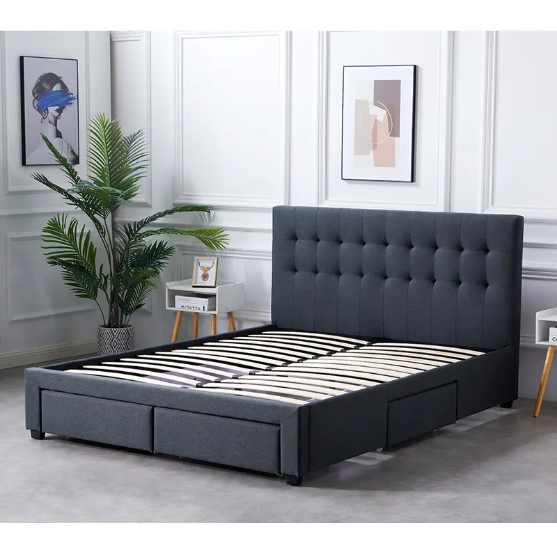 Bedroom Set Furniture Assembly Double Size Bed Frame With Storage Smart Bed Cot Frame Fur