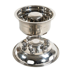 Simulateur de couverture de roue en acier inoxydable poli miroir de 16 pouces personnalisé pour accessoires de <span class=keywords><strong>camion</strong></span> Isuzu/Hino/Mitsubishi FH Nissan - Product Image 1