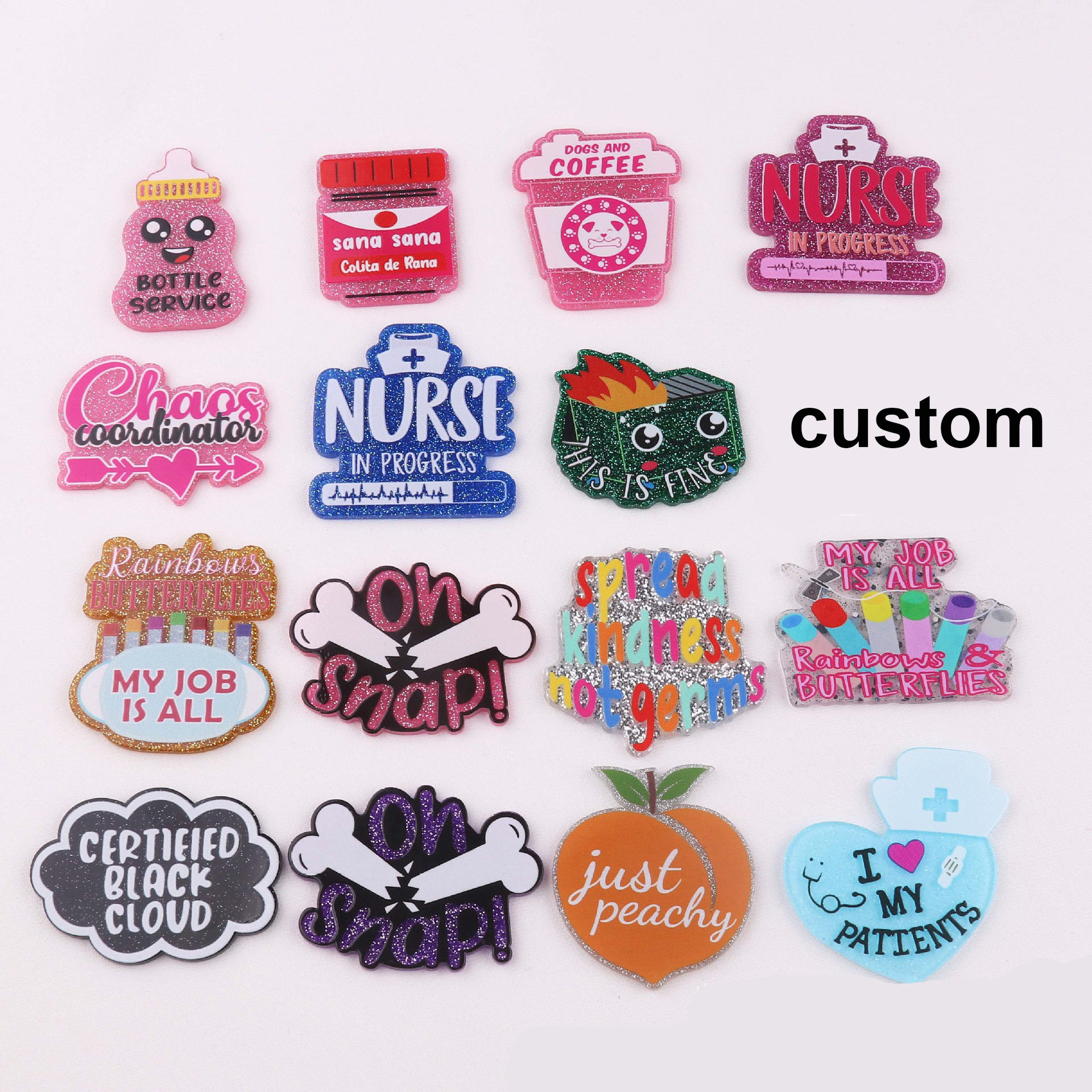 Custom 2024 New Style Nurse Accessories Acrylic Badge Reel Scrub Life Nurse  Heroes Stethoscope Badge Holder Accessories