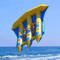 Bateau gonflable flottant pour parc aquatique, bateau banane gonflable, tube remorquable, bateau poisson volant gonflable