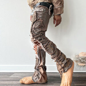 جينز ديزنيو مُصنّع راقص هيب هوب مطرز بنطلون جينز أنيق للرجال جينز فضفاض مستدام - Product Image 3