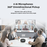 Microphone de conférence de bureau à longue portée avec suppression du bruit IA et prise de son omnidirectionnelle pour réunions en ligne