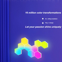 Luz de noche LED hexagonal RGB moderna, luz de pared inteligente, aplicación de sincronización de música, Control remoto, alimentación USB para sala de estar, dormitorio, salas de juegos DIY