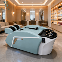 Lit de lavage capillaire professionnel pour salon, avec massage par coussin d'air, intégrant lavabo et fonction spa japonais pour la tête