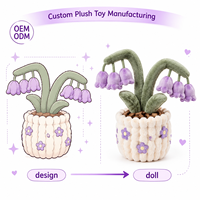 Boneka Plush Tanaman Lavender dalam Pot Custom OEM ODM, Maskot Bunga Lembut yang Dapat Disesuaikan, Boneka Isi Kapas PP Desain Kartun, Produsen