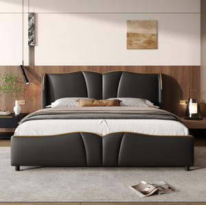 Cama King Size Ajustable Tapizada en Cuero de Lujo, Diseño Italiano Moderno, Estructura de Madera, Muebles de Dormitorio Elegantes de Alta Calidad - Product Image 2
