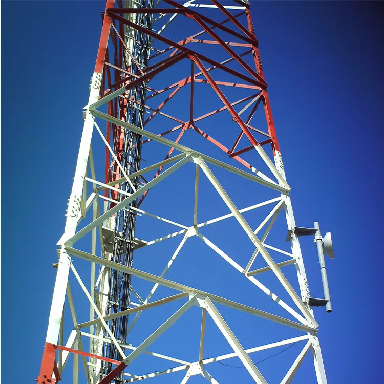 Celosía de acero de ángulo de 45 metros, proveedor de comunicación autoportante, 4g, 5g, Torres