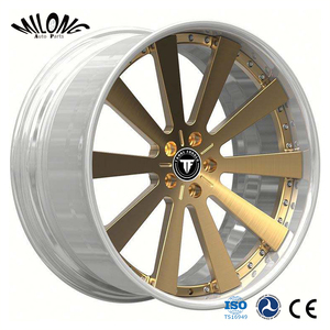Rines Cóncavos Dorados Pulidos de 2 Piezas, 5-114.3, Forjados para Benz E200 E300 E400 E450 E53 E63 G550 G63 - Product Image 1