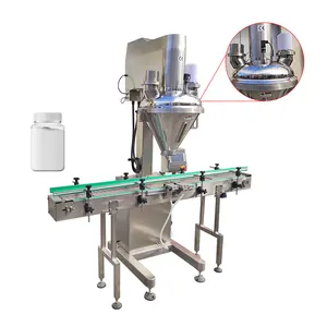 Automatic Auger Dry Spice Protein Powder Vial Filler Weighing Filling Machine Line In Glass Bottles