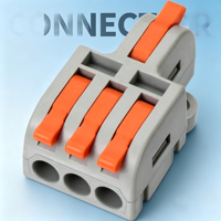 Mini bornier électrique à connexion rapide en laiton étamé, certifié 600V 20A, pour raccordement de fils et connecteurs DIY LED