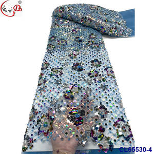 RTS Offre Spéciale lisami mariage 3d fleur avec haricots de luxe grande taille séquence dentelle tissu - Product Image 6