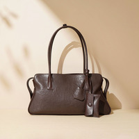 Sac fourre-tout minimaliste en cuir véritable de grande capacité, sac à bandoulière de luxe en cuir de vachette souple avec mini porte-monnaie détachable pour femme