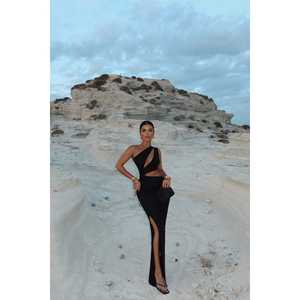 Black Narcisa ODM Ball Gown Dress Glitter Embroidered Floor-Length Polyester Romantic Party Style Short Beading/<b>Appliques</b> XL - Product Image 4