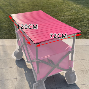 Carro plegable personalizado para exteriores con ruedas anchas, vagón de jardín, vagón de playa para acampar, plataforma cerrada, parasol extraíble para almacenamiento - Product Image 4