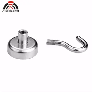 AIM Customized Strong Holding Magnetic Hooks N35 Grade Neodymium Iman With Nickel Coating Offering Welding Cutting Services