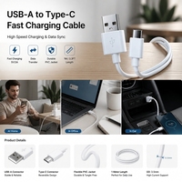 Cable de Carga Rápida USB-C Tipo C 3A de Alta Calidad, Conductor de Cobre Puro, PVC, para Teléfono Móvil, Tableta, Banco de Energía, Computadora, Auriculares
