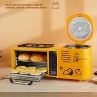 Machine à petit-déjeuner multifonction 4-en-1 : Four électrique, Cuiseur à riz, Grille-pain et Machine à sandwichs, populaire sur internet