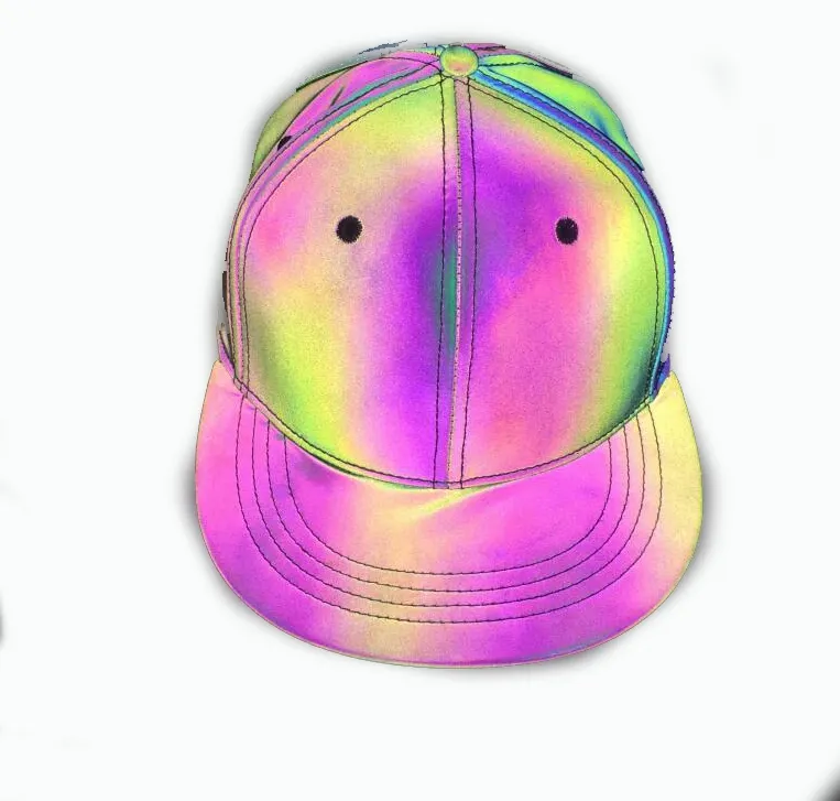 रंगीन चिंतनशील बेसबॉल टोपी चमकदार फ्लैट कगार हिप हॉप सलाम यूनिसेक्स क्लब snapback टोपी टोपी