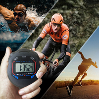 Chronomètre numérique étanche en plastique pour la compétition sportive, avec fonction de chronométrage de tours pour entraîneur, jeu de course laser et sifflet intégré