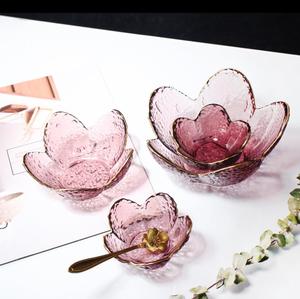 Nordique créatif gris couleur or jante pétale forme bol verre clair bol créatif <span class=keywords><strong>couverts</strong></span> bol <span class=keywords><strong>à</strong></span> <span class=keywords><strong>salade</strong></span> plat de cuisson ensemble en gros - Product Image 2