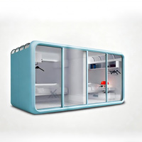 Résidence de capsule spatiale de luxe personnalisée, confortable, en forme de cabine Apple, conteneur, micro-maison miniature avec un design compact haut de gamme, modulaire
