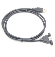 Câble d'extension coaxial USB 2.0 AM vers AF personnalisé avec gaine en PVC et fixation par vis pour microphone/haut-parleur/moniteur