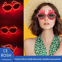 Lunettes LED en forme de lèvres, nouveauté, pour soirée, boîte de nuit, bar, accessoire de costume, lunettes de fête lumineuses