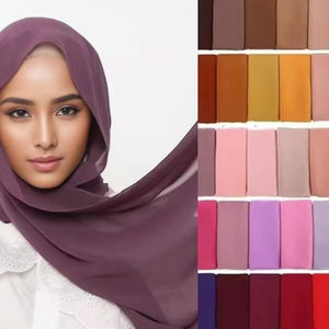 أحدث حجاب شيفون بابل لعام 2024، شال سادة متوفر بـ 132 لونًا، تودونج للنساء الماليزيات، أوشحة وشالات بنمط إسلامي للاستخدام كغطاء للرأس - Product Image 1