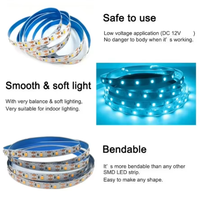Bande lumineuse LED DC 12V 2835 60 LED/m, ruban lumineux brillant 2835 60 LED/m pour la décoration de la pièce, éclairage de cuisine