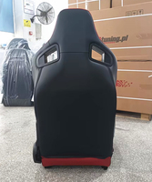 Siège de course universel sport en cuir personnalisable JBR1039RM rouge en PVC pour voiture avec adaptateur de simulateur PlayStation