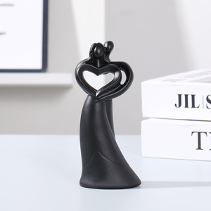 <span class=keywords><strong>Couple</strong></span> romantique Art résine homme <span class=keywords><strong>et</strong></span> femme embrassant Statue abstraite câlin Sculpture anniversaire mariage ornement Figurine - Product Image 3