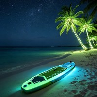 Planche de SUP gonflable écologique à LED RGB changeant de couleur pour la navigation nocturne sur les lacs et les rivières