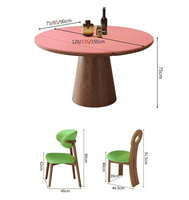 Table à manger extensible ronde avec plateau en pierre frittée pour salle à manger, restaurant ou mobilier de bar