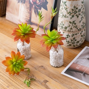 CallaFloral - Suculenta Artificial Echeveria Setosa Roja Claro, PVC Suave, Decoración para el Hogar, Accesorios para Bodas MW17694 - Product Image 1