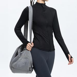 Customizable Women's Hooded <b>Yoga</b> <b>Jacket</b> Nude Slim Fit Plus Size Running Fitness Sports <b>Jacket</b> with Front Logo - Product Image 4