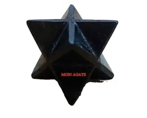 نجوم ميركابا من العقيق الأسود الكريستالي للبيع بالجملة نجمة ميركابا من العقيق الأسود من الحجر الطبيعي للبيع بالجملة